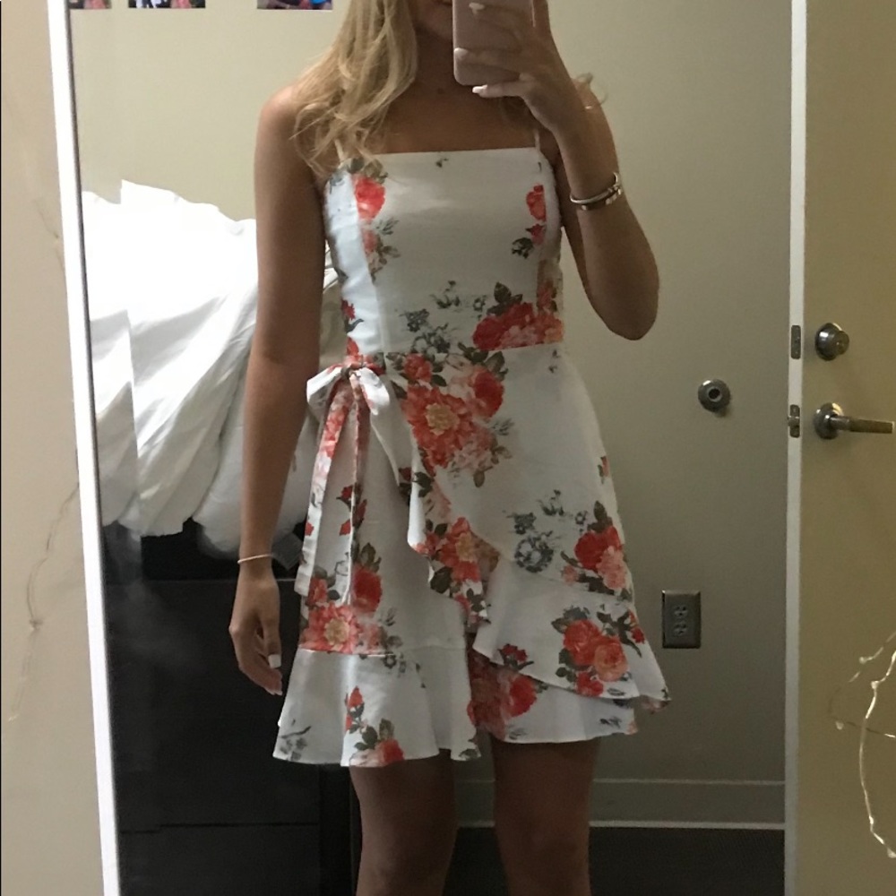 flower wrap dress